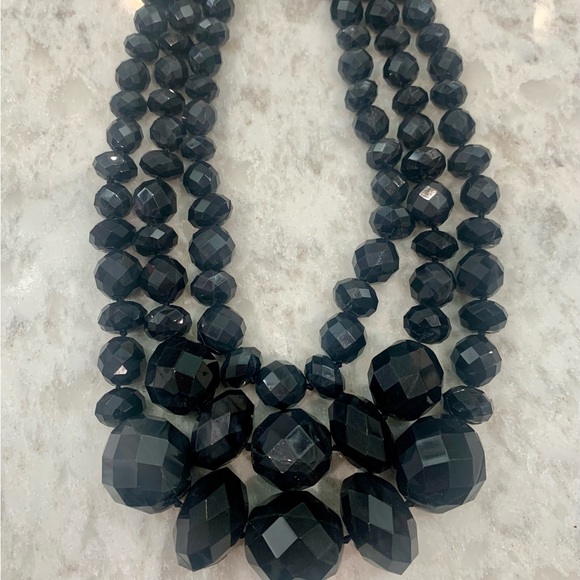 Vintage Kate Spade black triple strand necklace